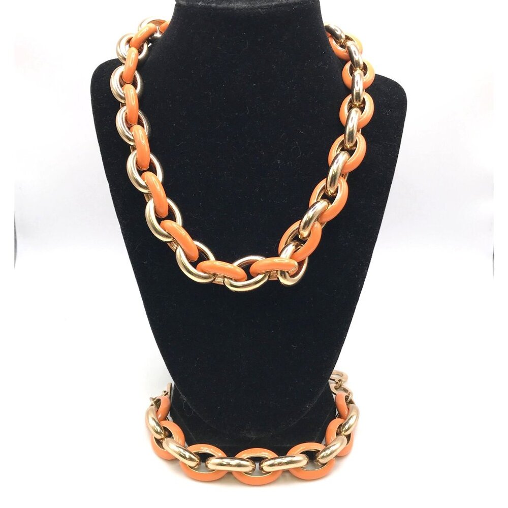 Rare Coldwater Creek MCM Acrylic Necklace & Bracelet Set Demi-Parure Vintage
